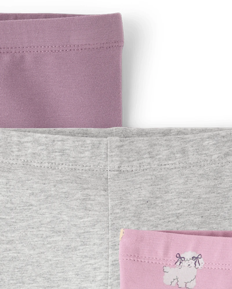 Toddler Girls Dog Leggings 4-Pack