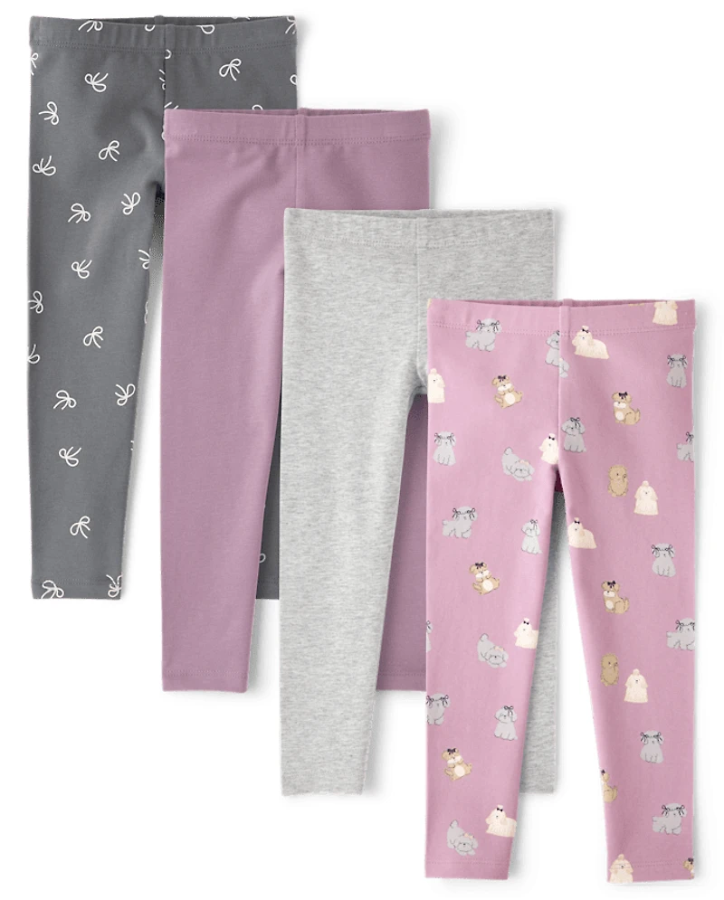 Toddler Girls Dog Leggings 4-Pack