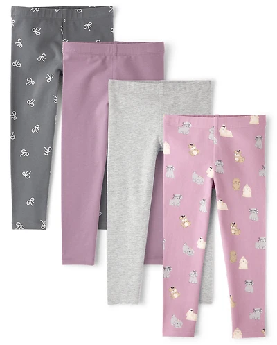 Toddler Girls Dog Leggings 4-Pack