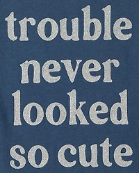 Baby And Toddler Girls Trouble Graphic Tee