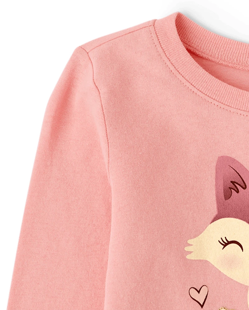 Baby And Toddler Girls Fox Graphic Tee
