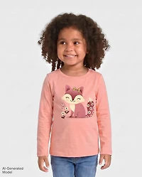 Baby And Toddler Girls Fox Graphic Tee
