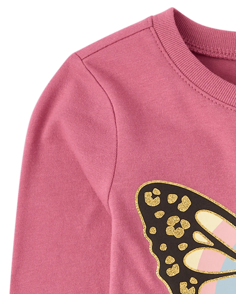 Baby And Toddler Girls Butterly Graphic Tee