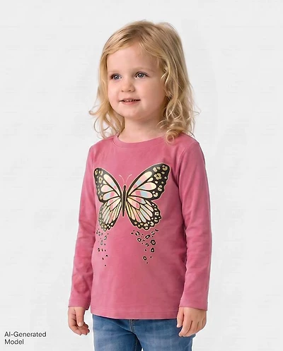 Baby And Toddler Girls Butterly Graphic Tee