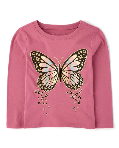 Baby And Toddler Girls Butterly Graphic Tee