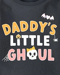 Baby And Toddler Girls Glow Halloween Daddy's Ghoul Graphic Tee