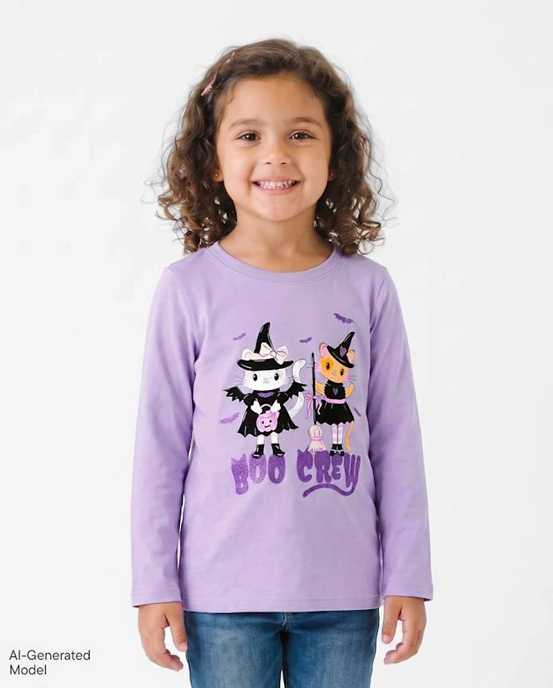 Baby And Toddler Girls Halloween Boo Crew Graphic Tee