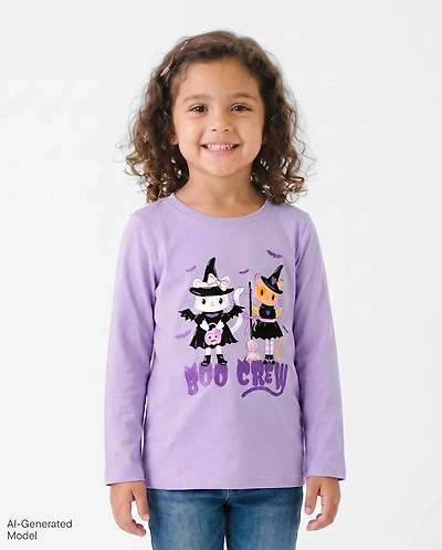 Baby And Toddler Girls Halloween Boo Crew Graphic Tee
