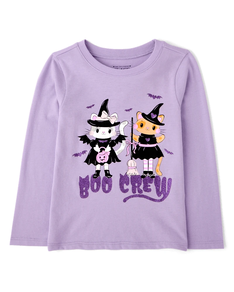 Baby And Toddler Girls Halloween Boo Crew Graphic Tee
