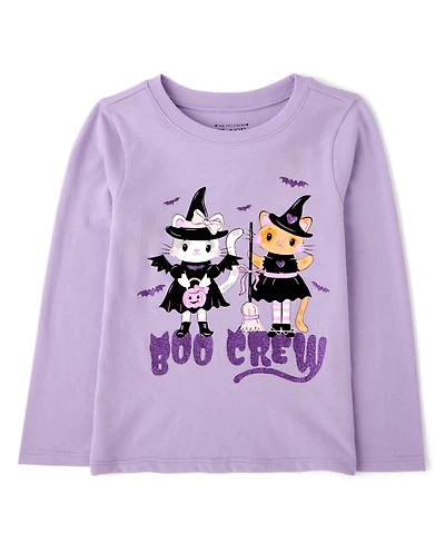 Baby And Toddler Girls Halloween Boo Crew Graphic Tee