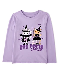 Baby And Toddler Girls Halloween Boo Crew Graphic Tee