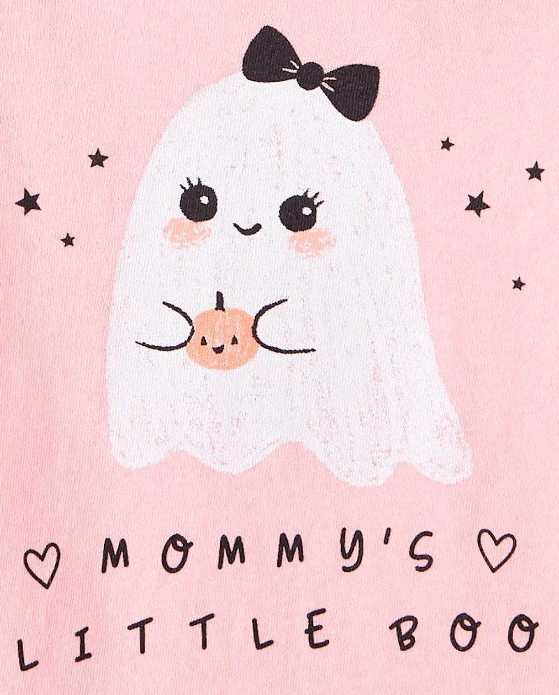Baby And Toddler Girls Halloween Mommy's Boo Graphic Tee