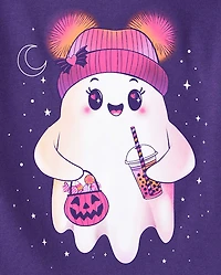 Baby And Toddler Girls Halloween Ghost Graphic Tee