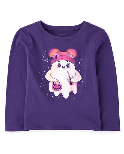 Baby And Toddler Girls Halloween Ghost Graphic Tee