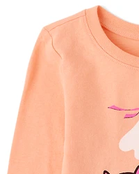 Baby And Toddler Girls Halloween Cat Ghost Graphic Tee