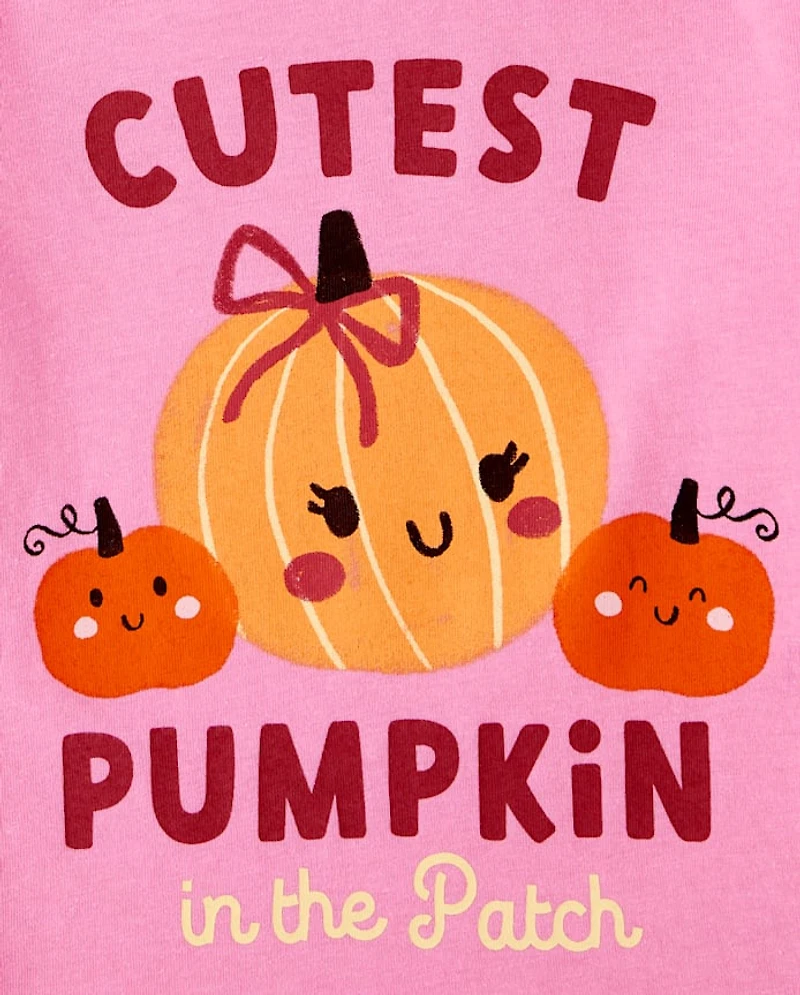 Baby And Toddler Girls Cutest Pumpkin Graphic Tee