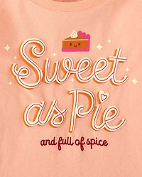 Baby And Toddler Girls Thanksgiving Sweet As Pie Graphic Tee