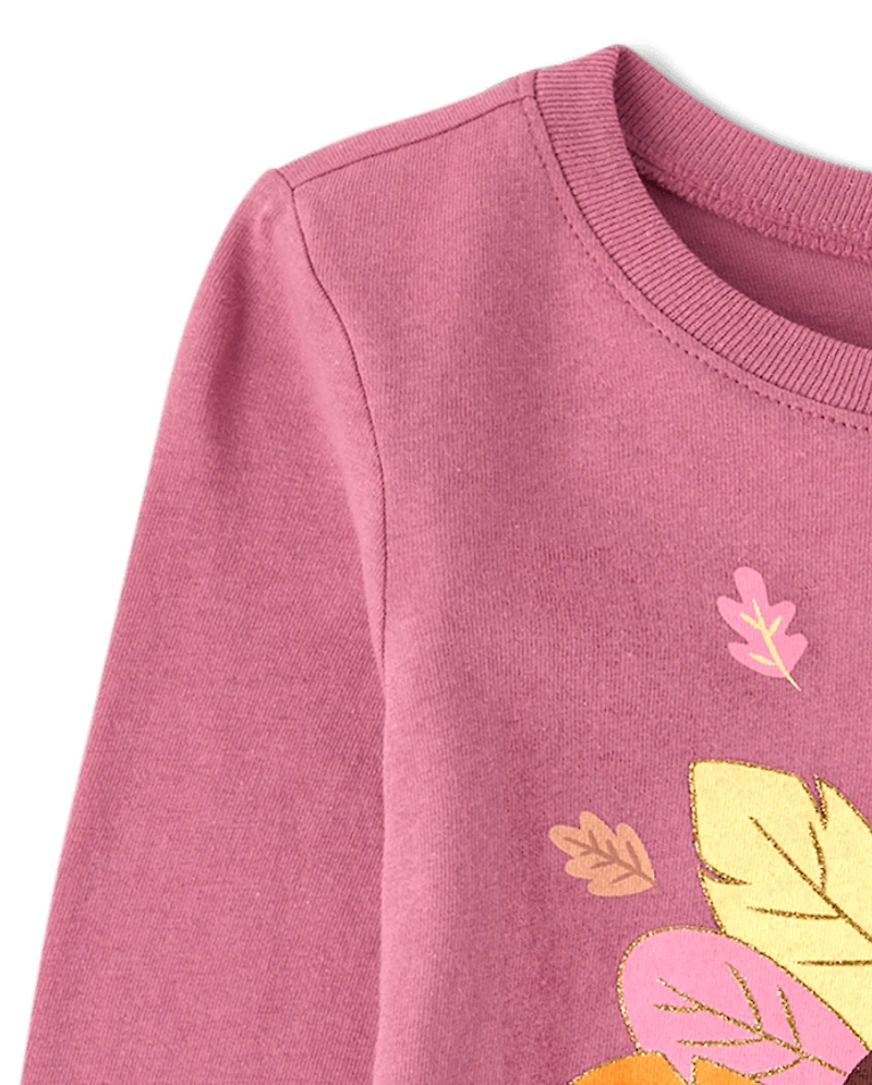 Baby And Toddler Girls Thanksgiving Turkey Graphic Tee