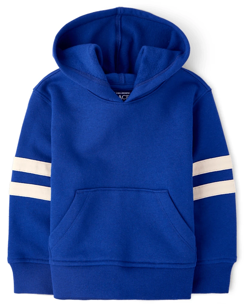 Sweat à capuche en polaire premium rayures universitaires pour bébés et petits garçons
