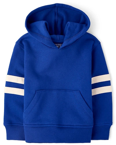 Sweat à capuche en polaire premium rayures universitaires pour bébés et petits garçons