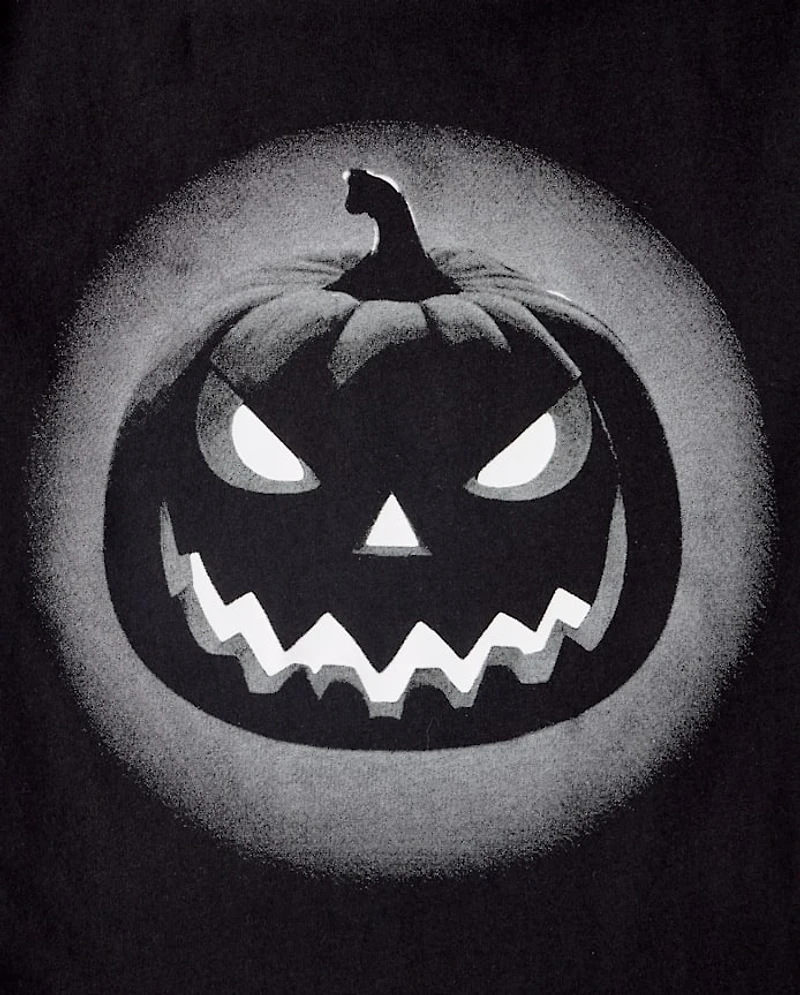 Boys Glow Halloween Pumpkin Graphic Tee