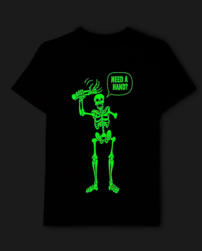 Boys Halloween Skeleton Hand Graphic Tee