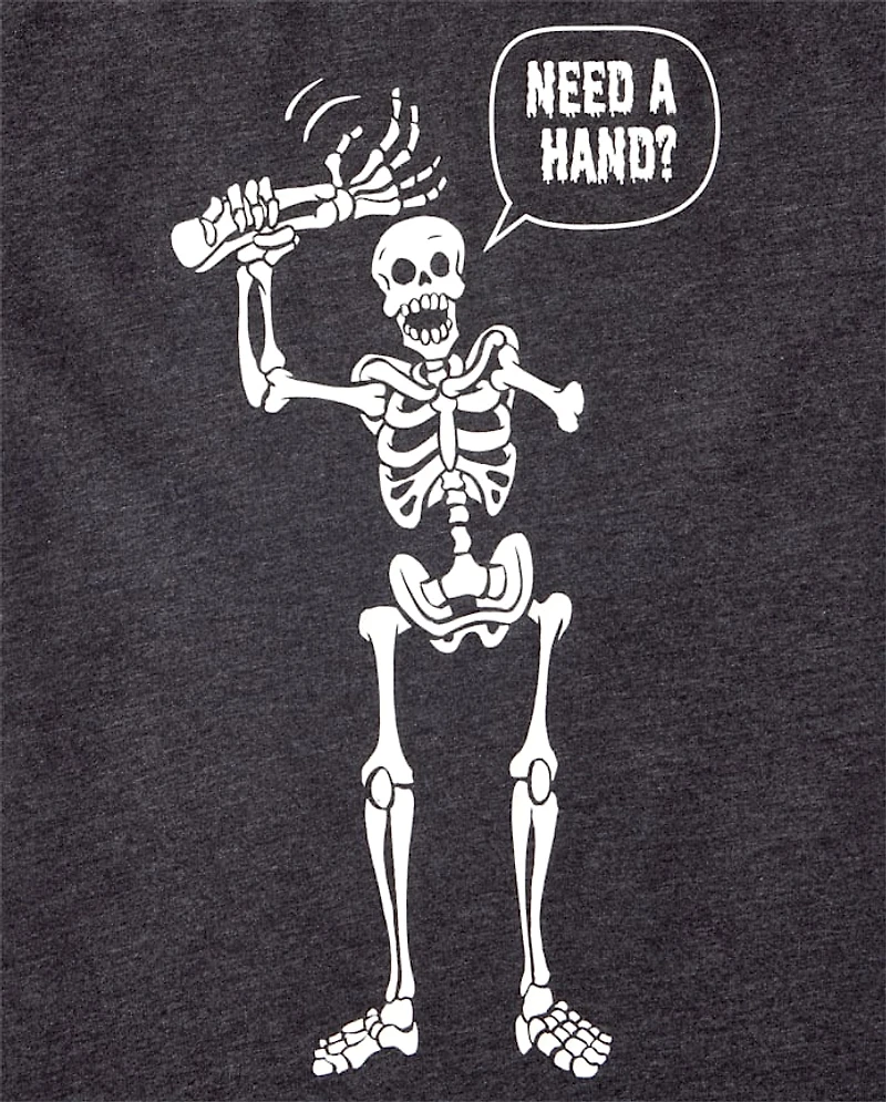 Boys Halloween Skeleton Hand Graphic Tee