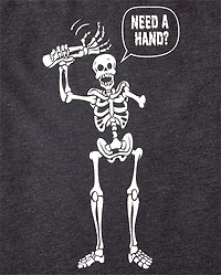 Boys Halloween Skeleton Hand Graphic Tee