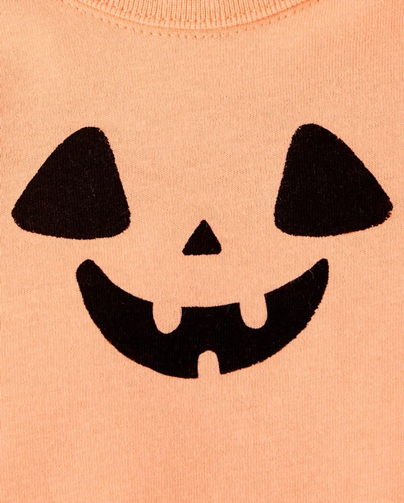 Baby Halloween Pumpkin Face Graphic Bodysuit