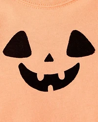 Baby Halloween Pumpkin Face Graphic Bodysuit