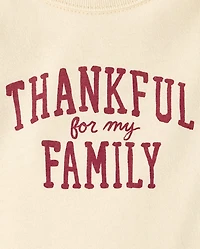Baby Matching Family Thanksgiving Thankful Graphic Bodysuit