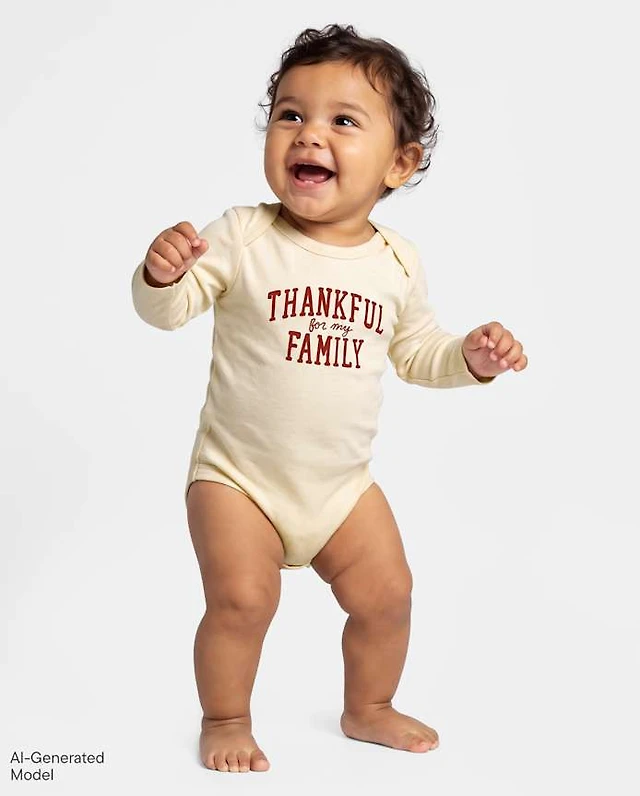 Baby Matching Family Thanksgiving Thankful Graphic Bodysuit