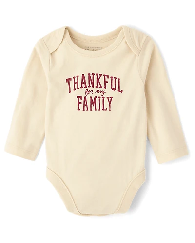 Baby Matching Family Thanksgiving Thankful Graphic Bodysuit