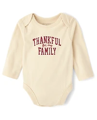 Baby Matching Family Thanksgiving Thankful Graphic Bodysuit