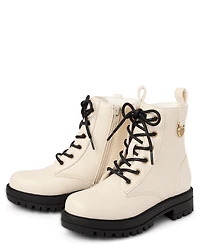 Girls Charm Combat Boots