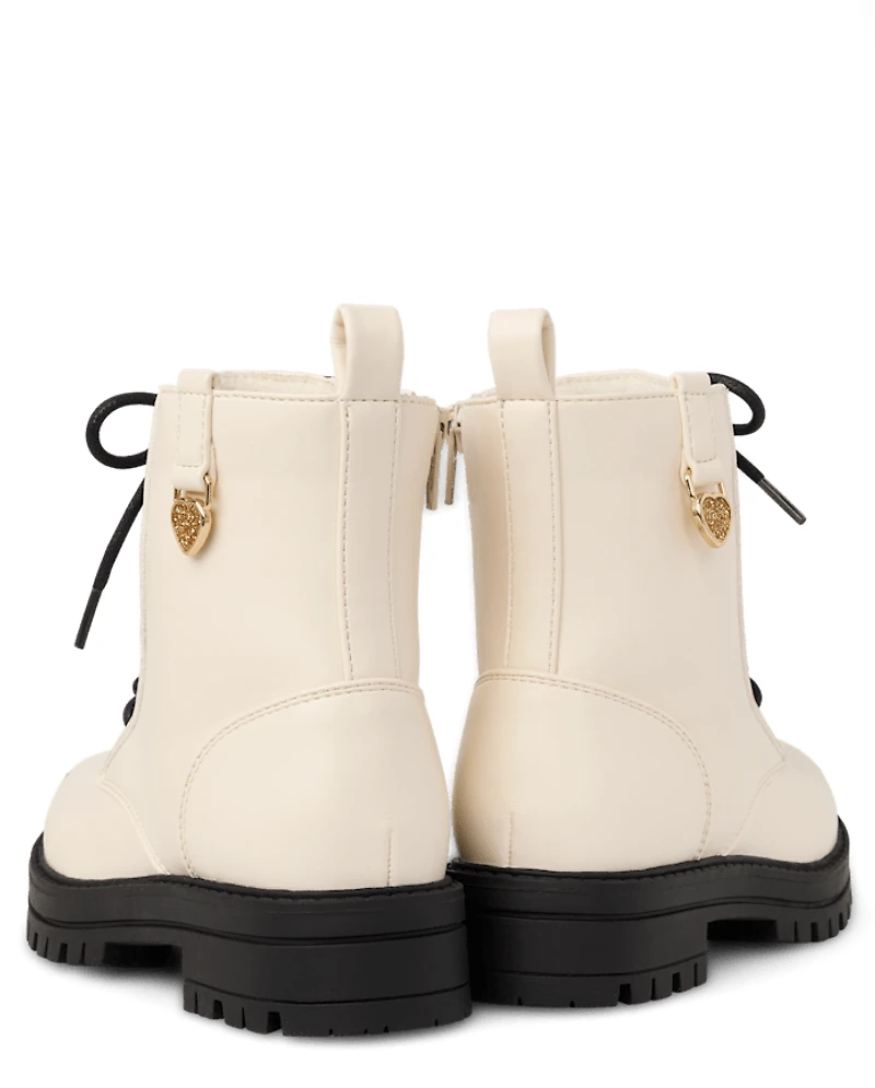 Girls Charm Combat Boots