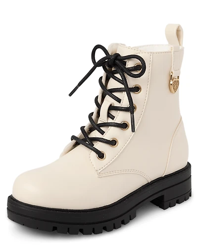 Girls Charm Combat Boots