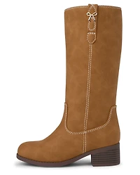 Girls Low Heel Tall Boots