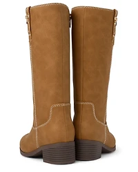 Girls Low Heel Tall Boots
