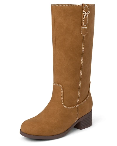 Girls Low Heel Tall Boots
