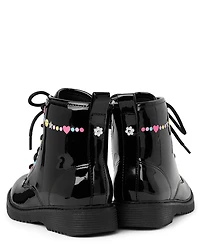 Girls Beaded Combat Boots