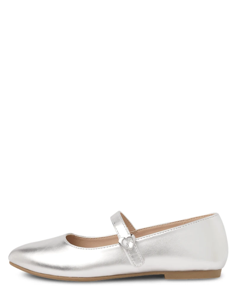 Girls Heart Stud Ballet Flats