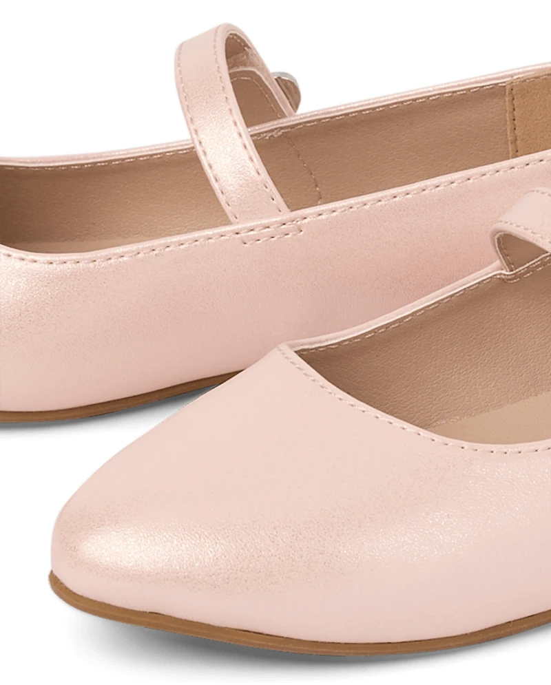 Girls Heart Stud Ballet Flats