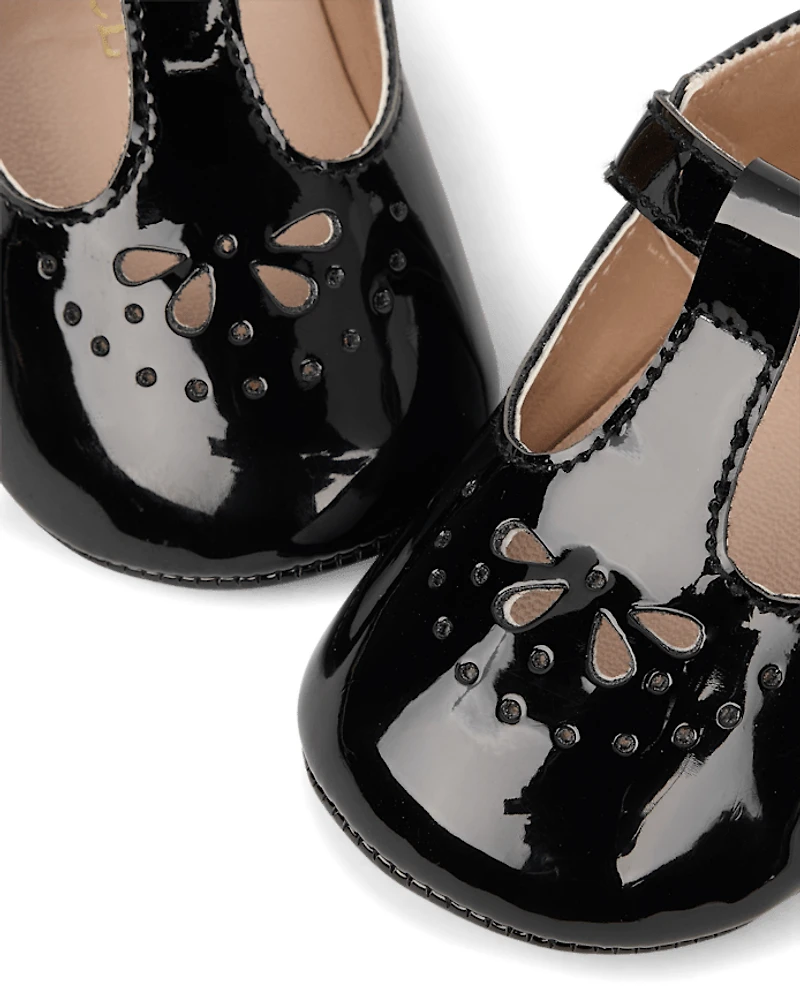 Baby Girls Perforated T-Strap Mary Jane Shoes