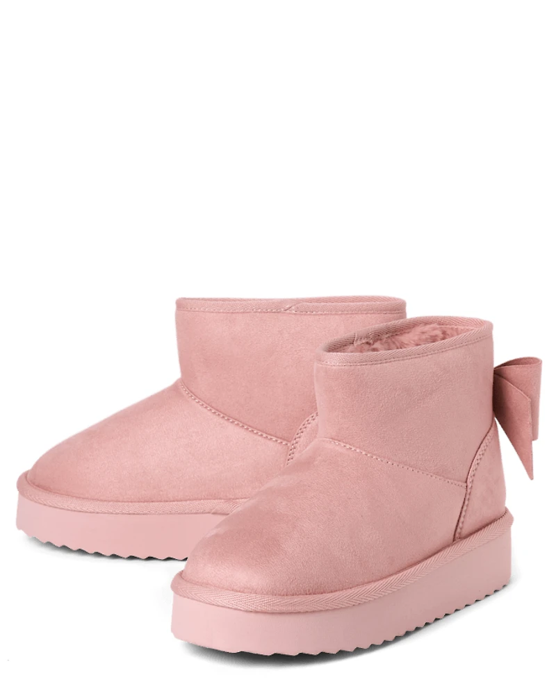 Girls Bow Teddy Boots
