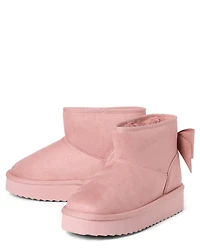 Girls Bow Teddy Boots