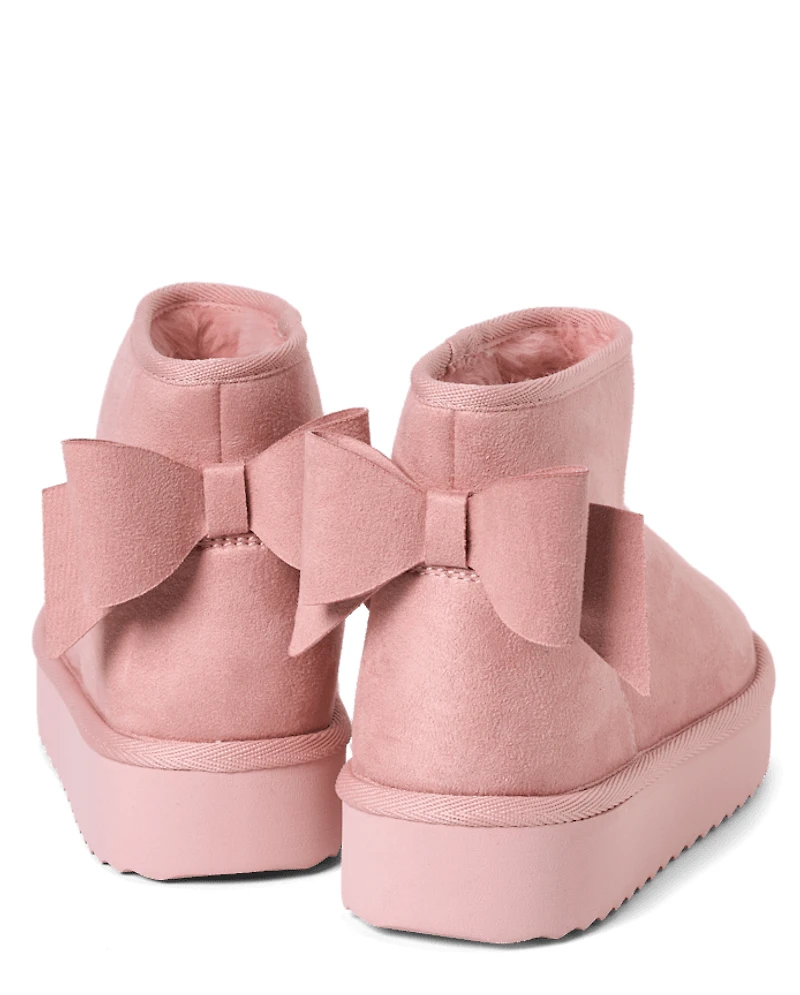Girls Bow Teddy Boots