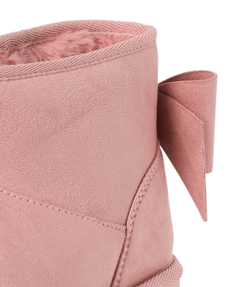 Girls Bow Teddy Boots
