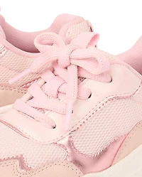 Girls Metallic Colorblock Running Sneakers