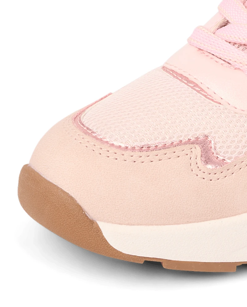 Girls Metallic Colorblock Running Sneakers